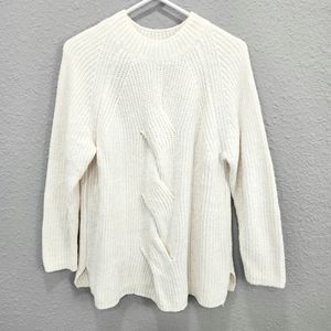 J. Jill | Chenille Pullover Sweater White Ivory Large Petite